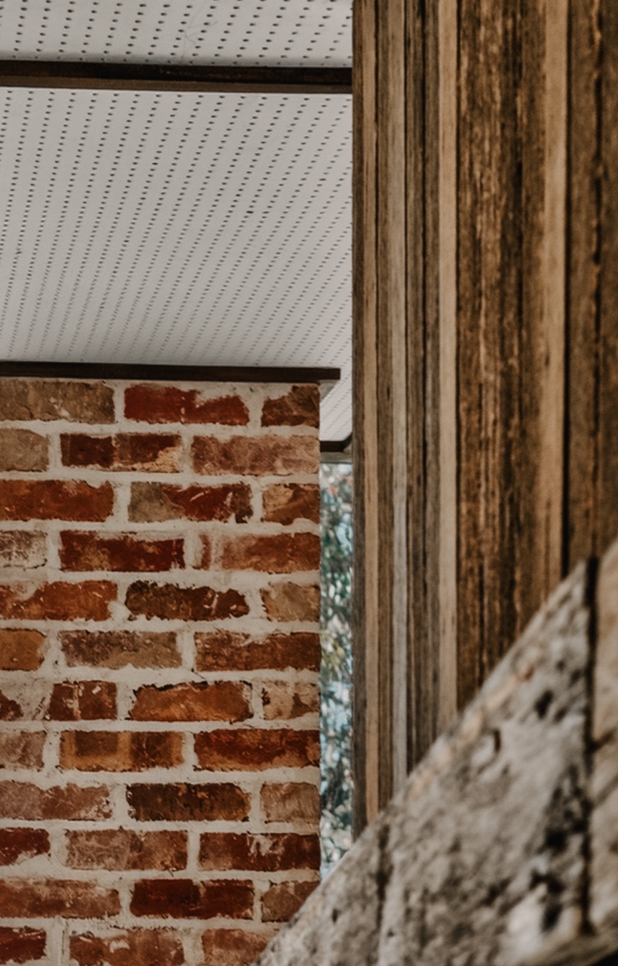 Recycled brick and hardwood detail, Moruya Sleepout